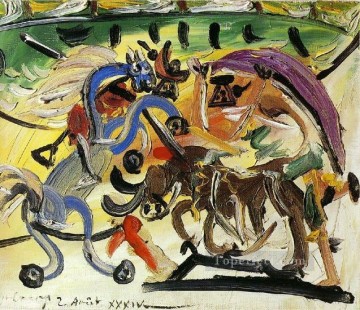 抽象的かつ装飾的 Painting - コース・ド・トーロー コリーダ 4 1934 キュビズム